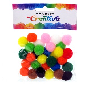Pompoms 20mm barevný mix 30ks