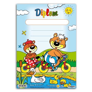 Dětský diplom A5 DIP05-002 (Medvídek na kole)