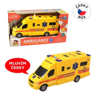 Sanitka na setrvačník, na baterie se světlem a zvukem, 8 x 19 x 6 cm 07631