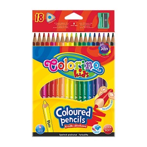 Colorino R57431PTR Trojhranné pastelky, 18 barev + ořezávátko