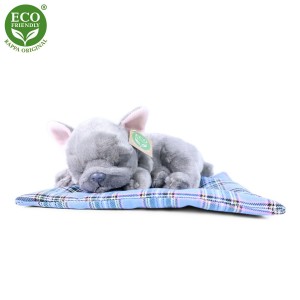 Plyšový pes francouzský buldoček ležící 23 cm ECO-FRIENDLY (věk: 0+)