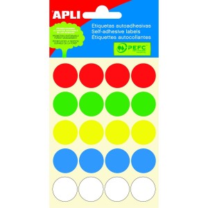 APLI malá balení etiket 19mm, bar.mix 100 ks barevné