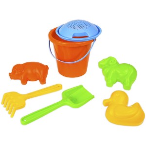 Lena 05416 Pískový set 7 dílů, sítko + formičky, síťka