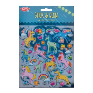 Svítící samolepky - Jednorožci