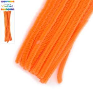 Drátek plyšový 30 cm oranžový 20ks