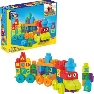 Mega Bloks First Builders hudební vláček s písmenky DXH35