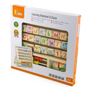 Viga Dřevěná abeceda a hodiny v českém jazyce