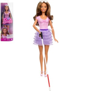 Mattel Barbie Fashionistas #228 Slabozraká  panenka Barbie s hůlkou HRH17