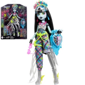 Mattel Monster Fest Frankie Stein s oblečením, plakátem kapely a doplňky HXH79 (Věk 4+)
