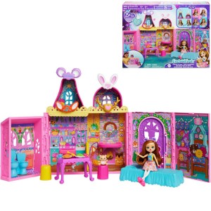 Enchantimals domeček pro panenky s nábytkem, 1 panenka a kamarád FRH50