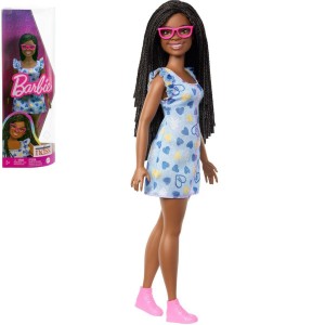 Mattel Barbie Fashionistas panenka s Downovým syndromem v šatech s potiskem srdce, HYK14