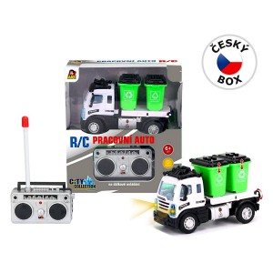 Auto popelářské s kontejnery, na dálkové ovládání, 12 x 7 x 6 cm