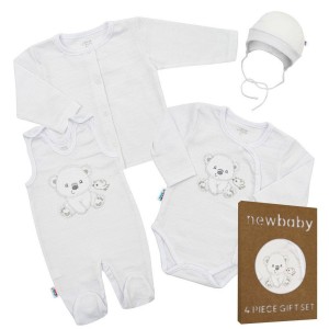 Kojenecká soupravička do porodnice New Baby Sweet Bear bílá (věk 0+)
