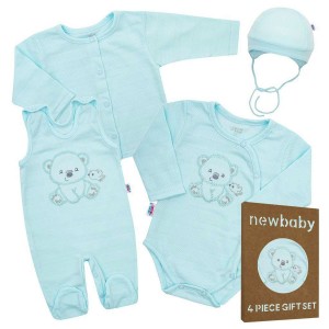 Kojenecká soupravička do porodnice New Baby Sweet Bear modrá (věk 0+)