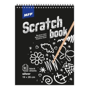 Škrabací obrázek blok 26x19cm 10l černý/S holo