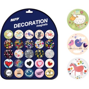 Magnet dekorační kulatý 3,5cm mix č.11