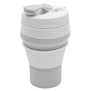 Silikonový skládací hrnek 350 ml 2v1 New Baby šedý (věk 0+)