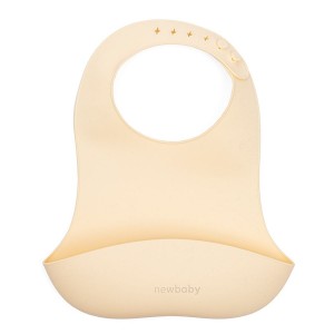 Silikonový bryndák New Baby béžová (věk 0+)