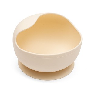 Dětská silikonová miska s přísavkou New Baby béžová (věk 0+)