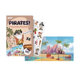 Samolepková kniha Piráti, 12x18cm, 16 samolepek