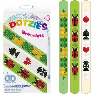 DOTZIES Diamantové malování Náramky pro štěstí 3ks