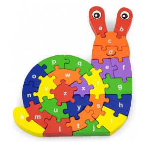 Viga 55252 Dřevěné 3D puzzle Šnek s písmenky