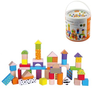 Viga 59695 Dřevěná stavebnice v kyblíku 50 ks