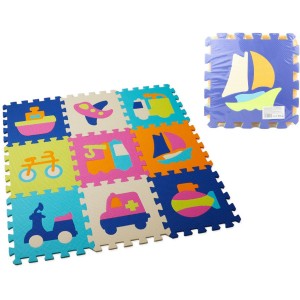 Pěnové puzzle 9 ks dopravní prostředky