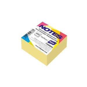 Bloček samolepící 75x75mm 400 listů žlutý pastelový