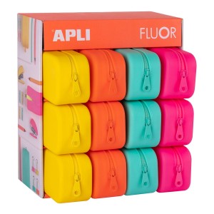 APLI 16300 silikonový penál  FLUO barevný mix