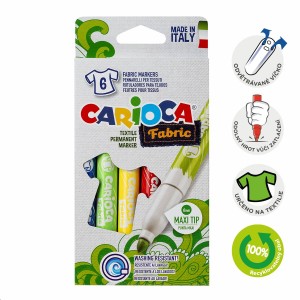 Carioca 40956 popisovače 6 ks se speciální akrylovou barvou na látky