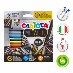Carioca 43162 Matalické popisovače 8 ks tenký hrot
