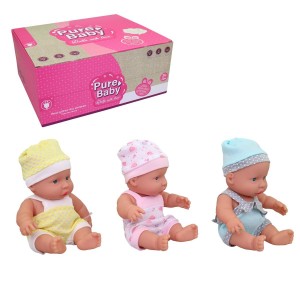 Panenka 21199 miminko v oblečku s čepičkou 3 druhy