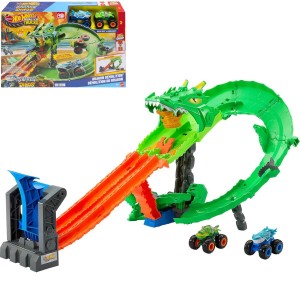 Hot Wheels JFR06 Monster Trucks dráha Zničení draků (Věk4+)