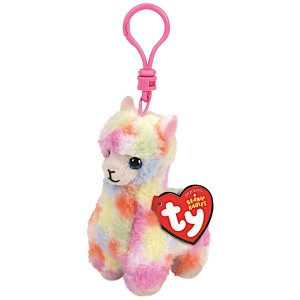 TY Beanie Boos Clip 8,5 cm - Beanie Babies LOLA barevná lama