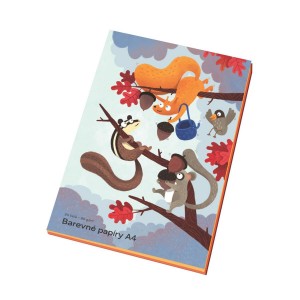 Barevné papíry A4 - Složka s 20 listy různě barevných bezdřevých papírů