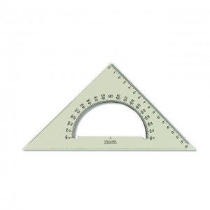 Trojúhelník 45/177 s úhloměrem - kouřová