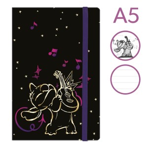 Colorino 96175PTR zápisník s gumičkou, Stitch Gold 2, A5, 80 g, 80 stránek, linkovaný