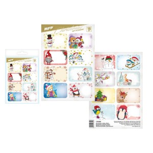 Samolepky na dárky vánoční 16ks dětské
