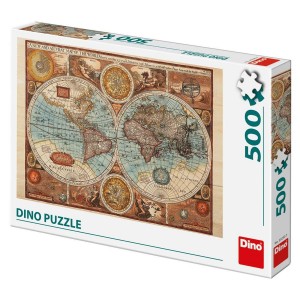 Dino 502307 Puzzle Mapa světa z roku 1626 500 dílků