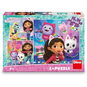 Dino 335462 Puzzle Gábi: Oslava 3x55 dílků deskové