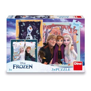Dino 335424 Puzzle Frozen: Radostný podzim 3x55 dílků