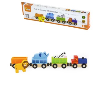 Viga 50822 Dřevěná mašinka Divoká zvířátka