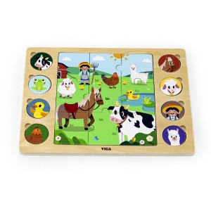 Viga 44741 Dřevěné puzzle Zvířátka 9 dílků