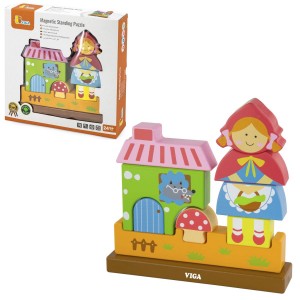 Viga 50075 Dřevěné kostky magnetické - Červená karkulka