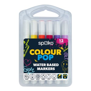 Spoko 045099412 sada popisovačů COLOUR POP, 2 - 5 mm, 12 ks, mix barev