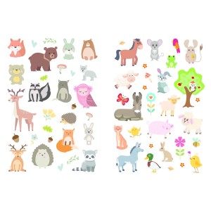 Třpytivé samolepky 3789-5  Zvířata