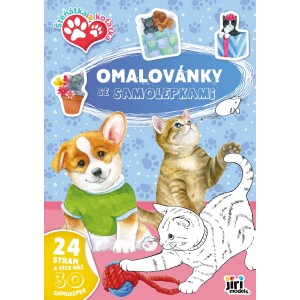 Omalovánky 4645-3 A4 se samolepkami Štěňátka a koťátka