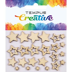 Výřezy 32971 dřevěné hvězdičky 24ks