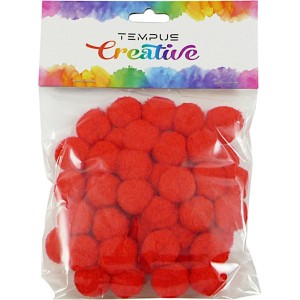 Pompoms 32391 20mm červený 50ks
